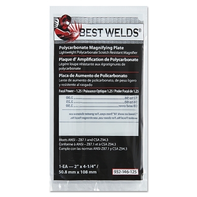 BW-2X4-1/4 POLYCARB MAGLENS 1.25 DIOPTER